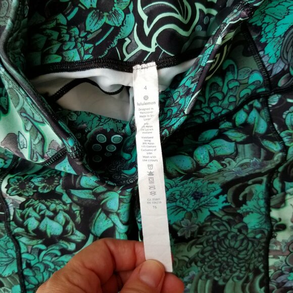 Lululemon Fast & Free Crop II Nulux 19" in Memoir Multi Green, size 4 - Picture 2 of 9